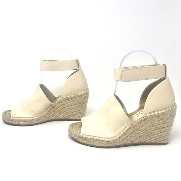 NEW Splendid Cream Leather Espadrille Wedge Sandal - Picture 4 of 7